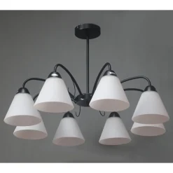 LAMPADARIO MODERNO A 8 BRACCI COPPE IN VETRO LAMPADA A SOSPENSIONE LUCI E27 00859