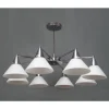 LAMPADARIO MODERNO LED A SOSPENSIONE A 8 BRACCI CON COPPE VETRO LAMPADA LUCE E14 00897