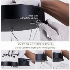 LAMPADARIO MODERNO LED A SOSPENSIONE 68W 3 CERCHI REGOLABILE DIMMERABILE A66-B3C