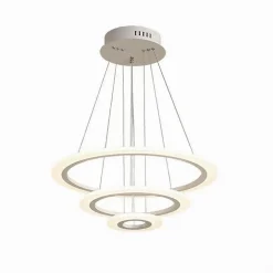 LAMPADARIO MODERNO LED A SOSPENSIONE 68W 3 CERCHI REGOLABILE DIMMERABILE A66-B3C