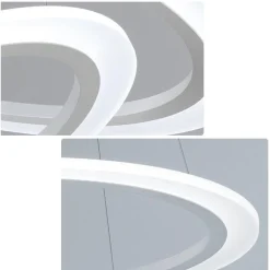 LAMPADARIO MODERNO LED A SOSPENSIONE 68W 3 CERCHI REGOLABILE DIMMERABILE A66-B3C