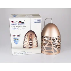 LAMPADARIO PENDENTE A SOSPENSIONE COLORE ORO CHAMPAGNE STILE ELEGANTE VT-7200