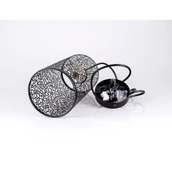 LAMPADARIO PENDENTE A SOSPENSIONE IN METALLO NERO MATTO STILE ELEGANTE VT-7131