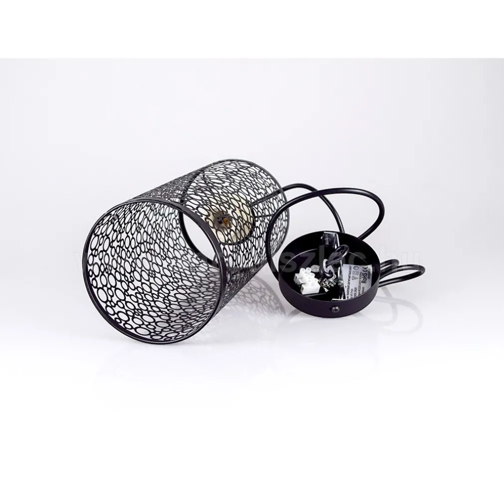 LAMPADARIO PENDENTE A SOSPENSIONE IN METALLO NERO MATTO STILE ELEGANTE VT-7131