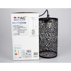 LAMPADARIO PENDENTE A SOSPENSIONE IN METALLO NERO MATTO STILE ELEGANTE VT-7131