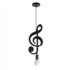 LAMPADARIO PENDENTE A SOSPENSIONE NOTA MUSICALE CHIAVE VIOLINO NERO E27 B01-N01
