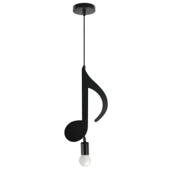 LAMPADARIO PENDENTE A SOSPENSIONE NOTA MUSICALE NOTA CROMA NERO E27 B01-N03