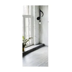 LAMPADARIO PENDENTE A SOSPENSIONE NOTA MUSICALE NOTA CROMA NERO E27 B01-N03