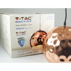 LAMPADARIO PENDENTE LAMPADA A SOSPENSIONE IN METALLO CONO ORO ROSA RAME VT-8250