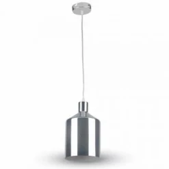 LAMPADARIO PENDENTE LAMPADA A SOSPENSIONE CROMATO A FORMA DI CILINDRO VT-8175