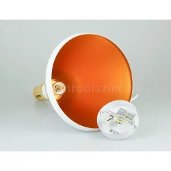 LAMPADARIO PENDENTE LAMPADA A SOSPENSIONE PARABOLA BIANCA BASE IN LEGNO VT-7525