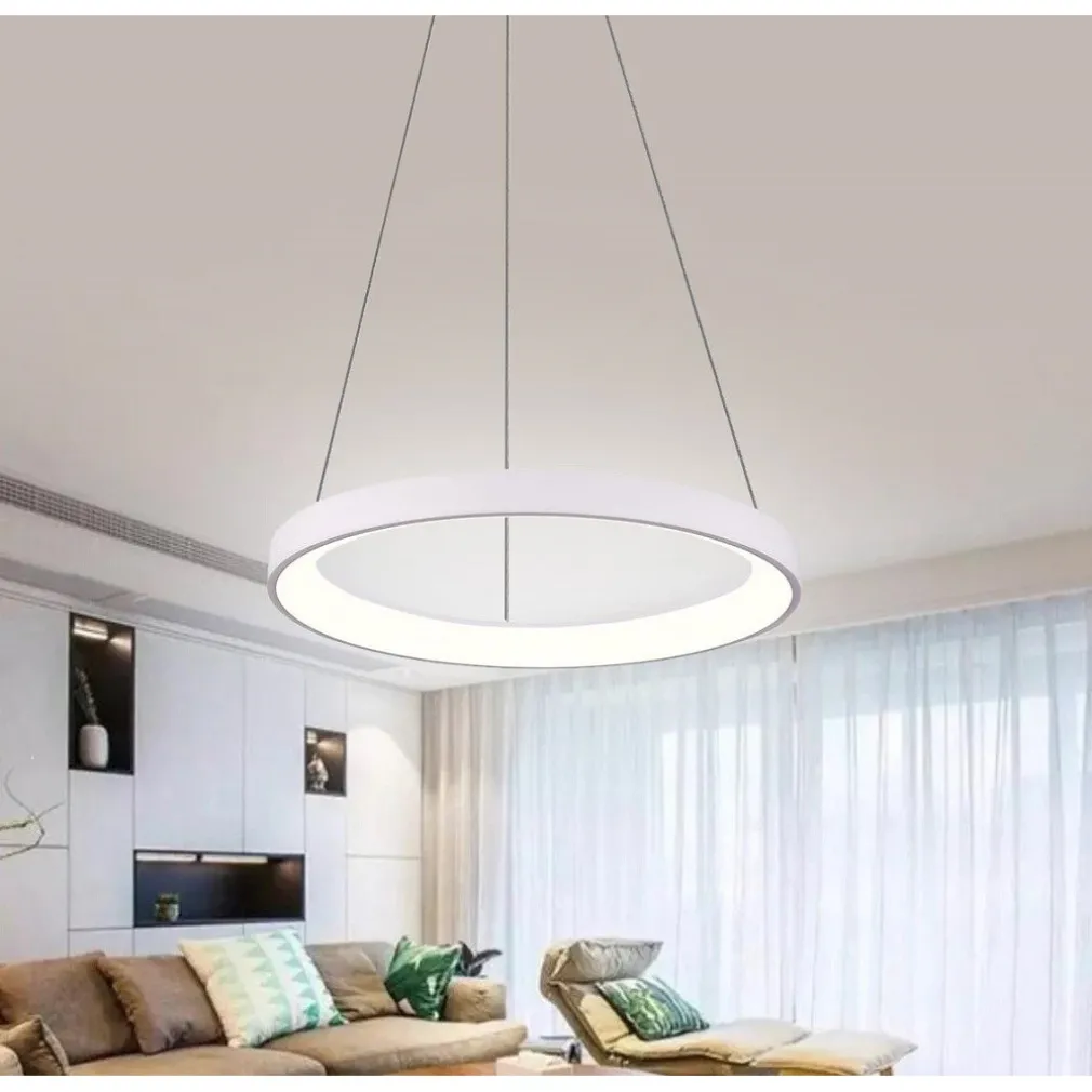 LAMPADARIO PENDENTE LED 60 WATT CCT LAMPADA SOSPENSIONE CIRCOLARE 78CM LUCI 230V