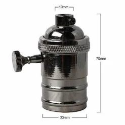 LAMPADARIO PENDENTE VINTAGE DA SOFFITTO SOSPENSIONE E27 CON INTERRUTTORE NERO METAL