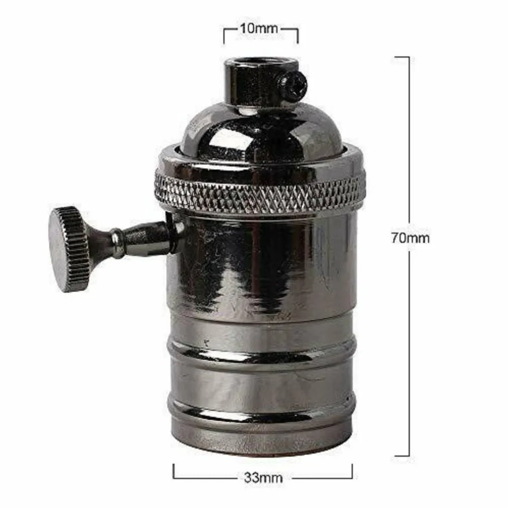 LAMPADARIO PENDENTE VINTAGE DA SOFFITTO SOSPENSIONE E27 CON INTERRUTTORE NERO METAL