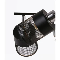 LAMPADARIO PLAFONIERA A SOFFITTO CON 5 PARALUMI LAMPADE ATTACCO E27 IN METALLO 00280