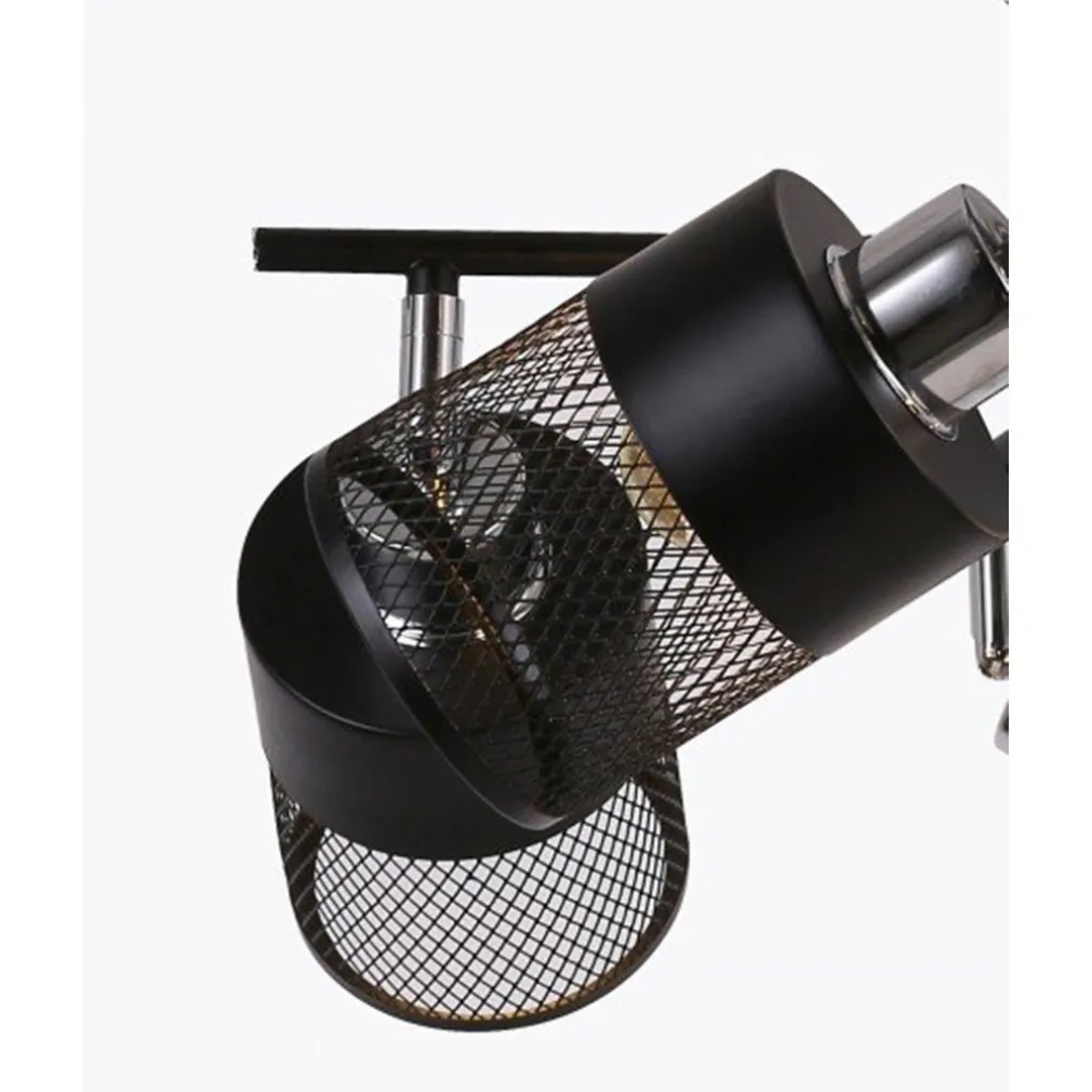 LAMPADARIO PLAFONIERA A SOFFITTO CON 5 PARALUMI LAMPADE ATTACCO E27 IN METALLO 00280