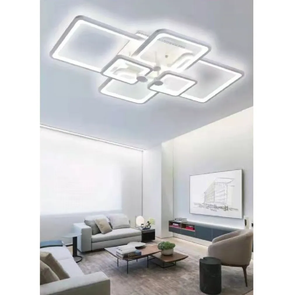 LAMPADARIO PLAFONIERA CON QUADRATI LAMPADA DA SOFFITTO LED DESIGN MODERNO C26-B