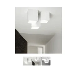 LAMPADARIO PLAFONIERA LAMPADA A SOFFITTO 3 CUBI GESSO PORTALAMPADA GU10 GS-C06-3