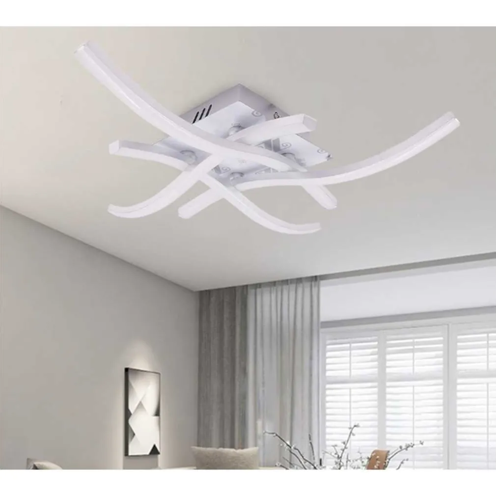 LAMPADARIO PLAFONIERA LED MODERNO A SOFFITTO 35 WATT 4 BRACCI ONDULATI CCT 3IN1 C05-3C