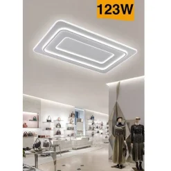LAMPADARIO PLAFONIERA LED RETTANGOLARE 123W 3 TONALITÀ LUCE BT TELECOMANDO C66-3C
