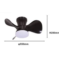 LAMPADARIO PLAFONIERA VENTILATORE DA SOFFITTO LED IP20 LUCE 3000-6500K NERO 42293