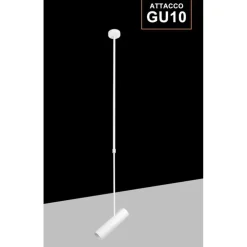 LAMPADARIO PORTAFARETTO PENDENTE A SOSPENSIONE LAMPADA A CILINDRO GU10 ASTA REGOLABILE 209