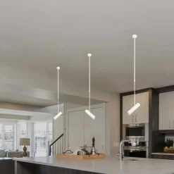 LAMPADARIO PORTAFARETTO PENDENTE A SOSPENSIONE LAMPADA A CILINDRO GU10 ASTA REGOLABILE 209