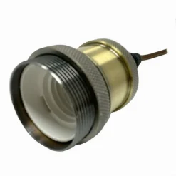 LAMPADARIO PORTALAMPADA A SOSPENSIONE VINTAGE BRONZO PER LAMPADINE E27 2MT E27-2M-V