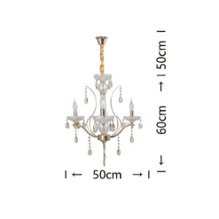 LAMPADARIO SOFFITTO A SOSPENSIONE CLASSICO 3 BRACCI E14 EFFETTO CRISTALLO A60-3