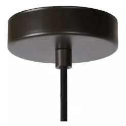 LAMPADARIO SOFFITTO CON PARALUME 3 ANELLI METALLO TRAFORATO NERO ATTACCO E27 A62