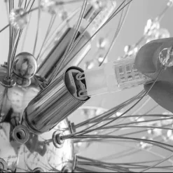 LAMPADARIO SOFFITTO PLAFONIERA ARGENTO MODERNA CRISTALLI FUOCHI ARTIFICIO G9 PN-13A