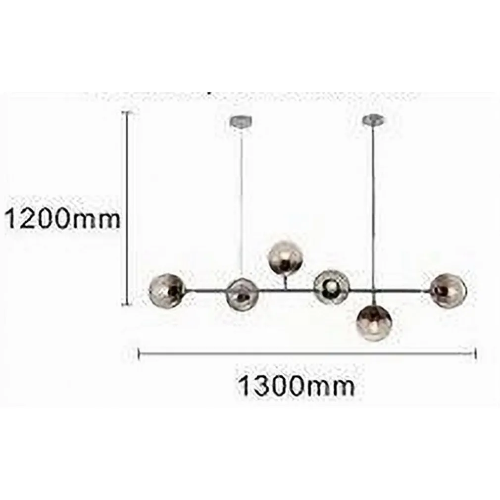 LAMPADARIO SOSPENSIONE 6 SFERE ATTACCO E27 IN VETRO LAMPADA IN METALLO ARGENTO 71652