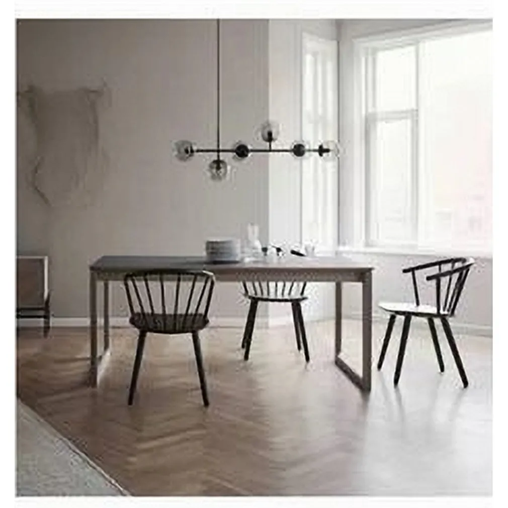 LAMPADARIO SOSPENSIONE 6 SFERE ATTACCO E27 IN VETRO LAMPADA IN METALLO NERO 71669