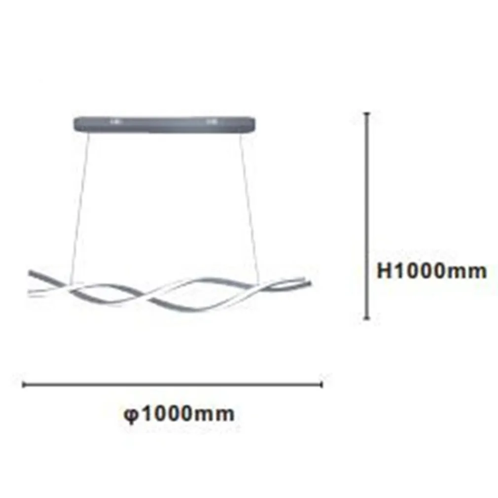 LAMPADARIO SOSPENSIONE LUCE 3000K-6500K LED 48W ARGENTO SPIRALE VORTICE ORIZZONTALE 01127