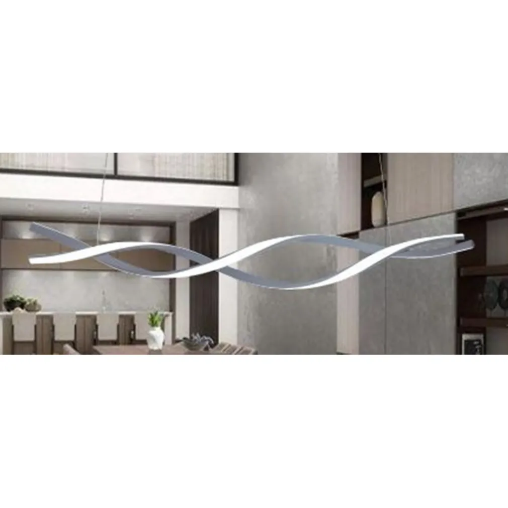 LAMPADARIO SOSPENSIONE LUCE 3000K-6500K LED 48W ARGENTO SPIRALE VORTICE ORIZZONTALE 01127