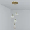 LAMPADARIO SOSPENSIONE MODERNO CASCATA 4 PENDENTI DI FORME DIVERSE G9 ORO LP-04