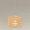 LAMPADARIO SOSPESO CUBO CRISTALLI LAMPADA LUCE ATTACCO E27 ORO QUADRATO 32309
