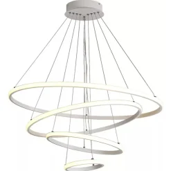 LAMPADARIO SOSPESO LED 120W 4 CERCHI PENDENTE ROTONDO ANELLI BIANCO LUCE 6500K 50316