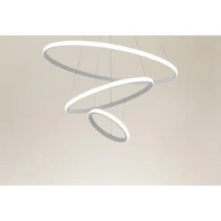 LAMPADARIO SOSPESO LED 72W 3 CERCHI PENDENTE ROTONDO ANELLI BIANCO LUCE 4000K 50255