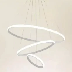 LAMPADARIO SOSPESO LED 100W 3 CERCHI PENDENTE ANELLI BIANCO LUCE 4000K MODERNO 50262
