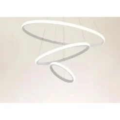LAMPADARIO SOSPESO LED 100W 3 CERCHI PENDENTE ANELLI BIANCO LUCE 4000K MODERNO 50262