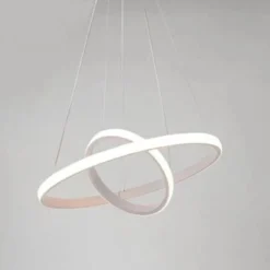 LAMPADARIO SOSPESO LED 60W 2 CERCHI PENDENTE ROTONDO ANELLI BIANCO LUCE 4000K 50248