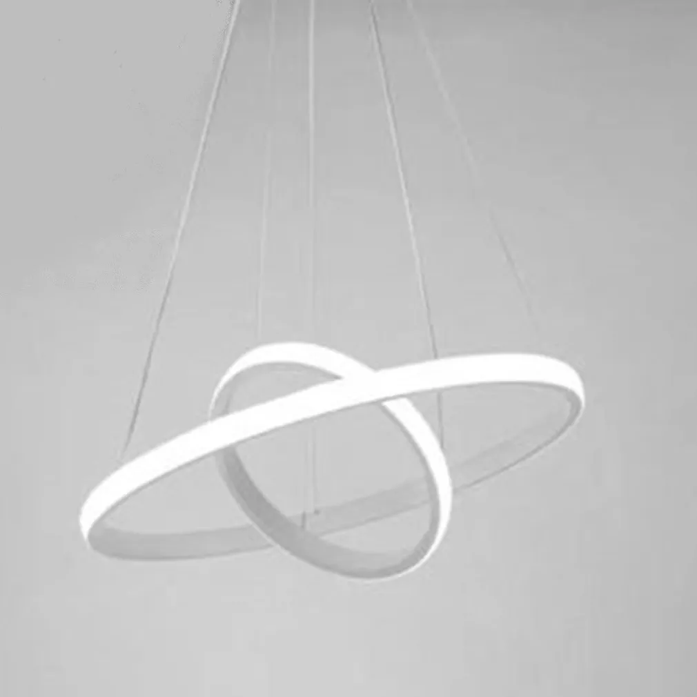 LAMPADARIO SOSPESO LED 60W 2 CERCHI PENDENTE ROTONDO ANELLI BIANCO LUCE 6500K 50286