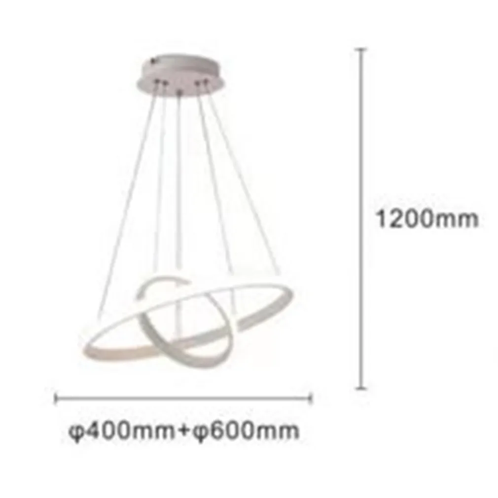LAMPADARIO SOSPESO LED 60W 2 CERCHI PENDENTE ROTONDO ANELLI BIANCO LUCE 6500K 50286