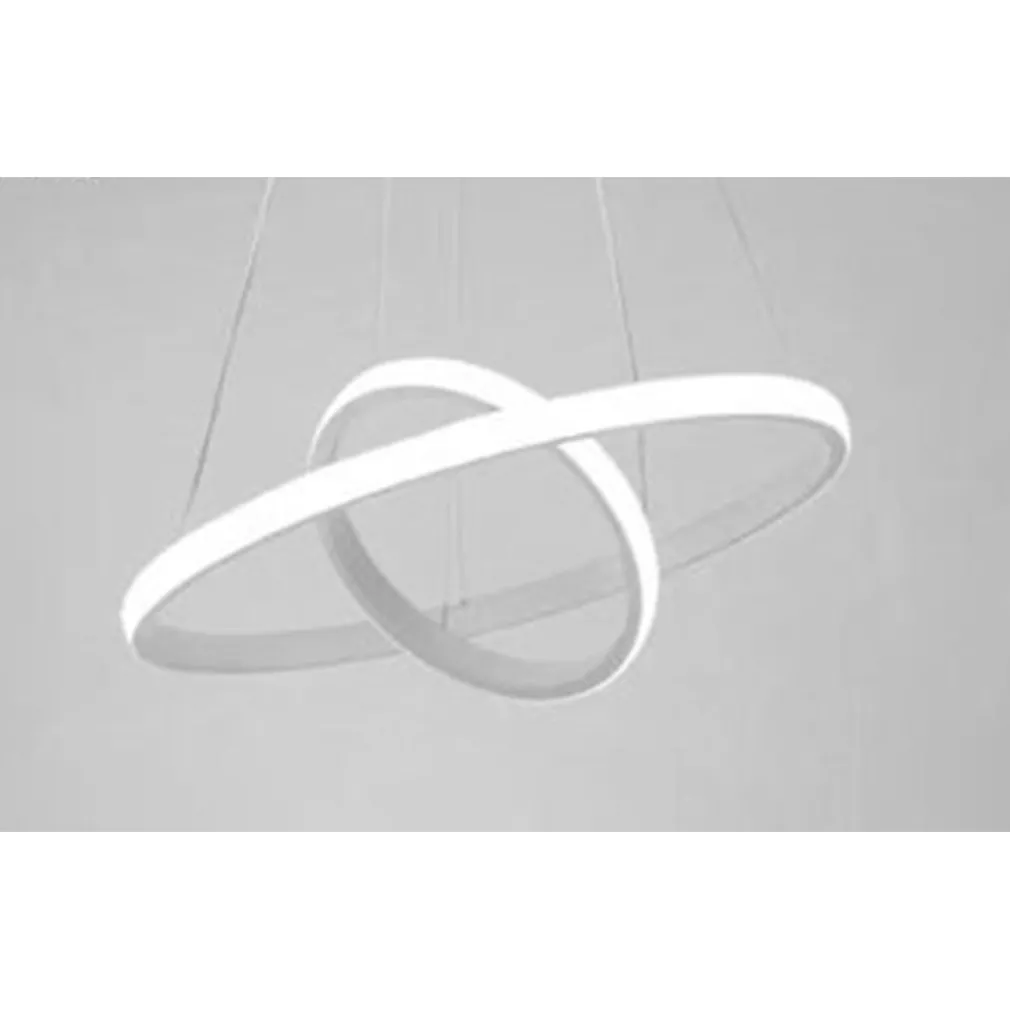 LAMPADARIO SOSPESO LED 60W 2 CERCHI PENDENTE ROTONDO ANELLI BIANCO LUCE 6500K 50286