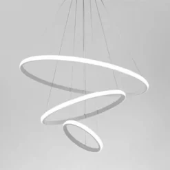 LAMPADARIO SOSPESO LED 100W 3 CERCHI PENDENTE ANELLI BIANCO LUCE 6500K MODERNO 50309