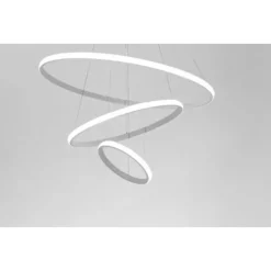 LAMPADARIO SOSPESO LED 100W 3 CERCHI PENDENTE ANELLI BIANCO LUCE 6500K MODERNO 50309