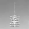 LAMPADARIO SOSPESO RETTANGOLARE INTRECCIATO CON CRISTALLI LUCE E27 ARGENTO 32415