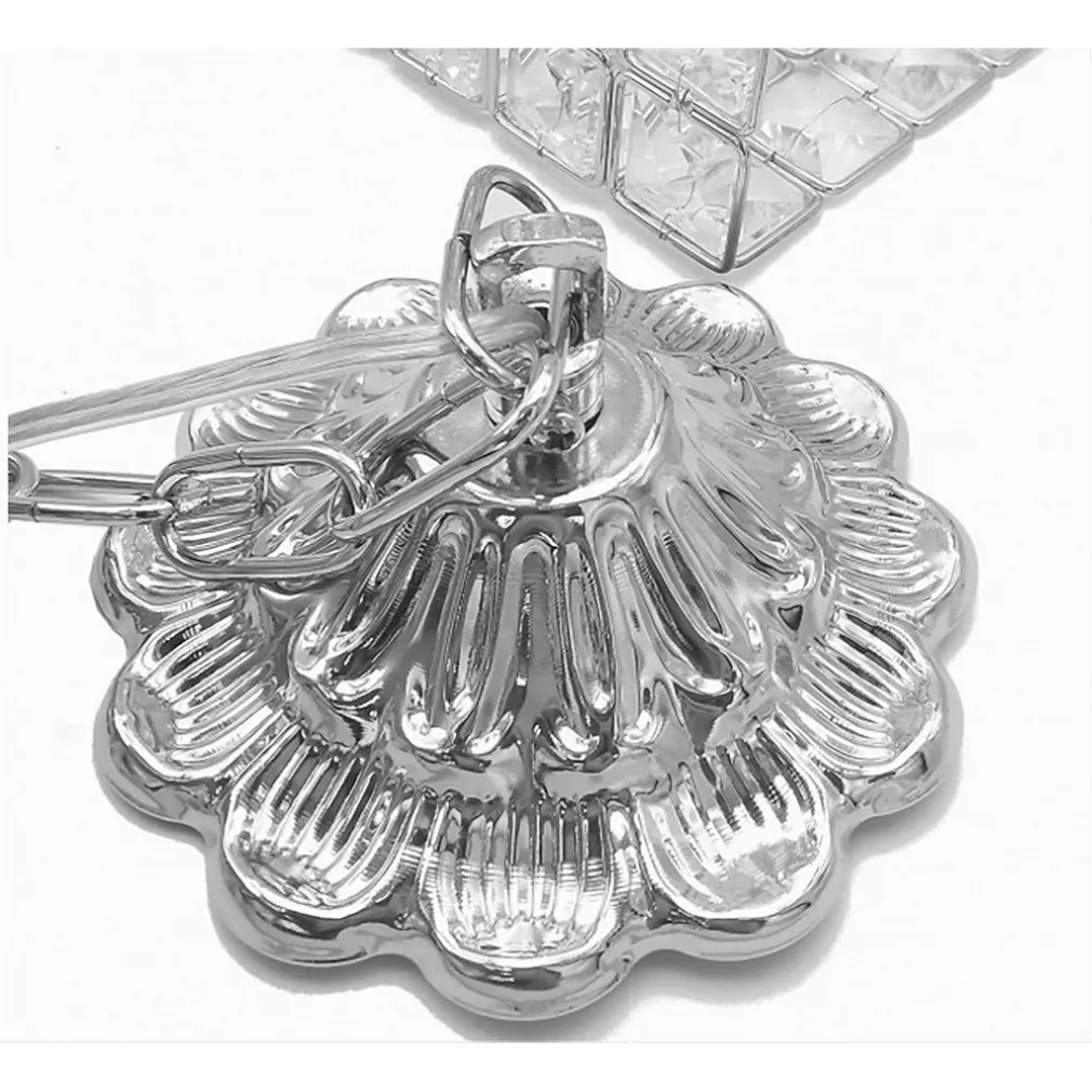 LAMPADARIO SOSPESO RETTANGOLARE INTRECCIATO CON CRISTALLI LUCE E27 ARGENTO 32415