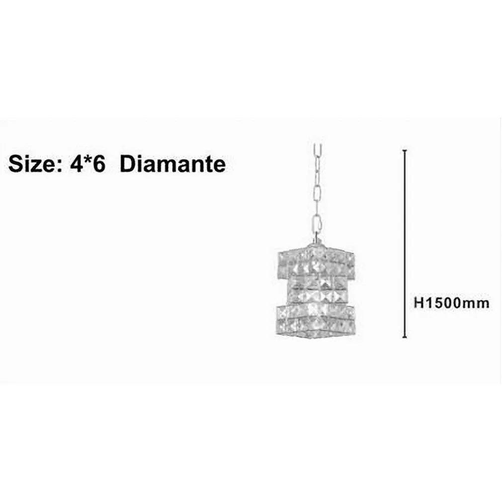 LAMPADARIO SOSPESO RETTANGOLARE INTRECCIATO CON CRISTALLI LUCE E27 ARGENTO 32415